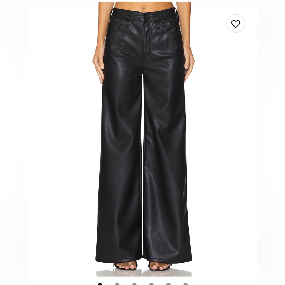 NWT MOTHER The Undercover Black Faux Leather Pants Size 26